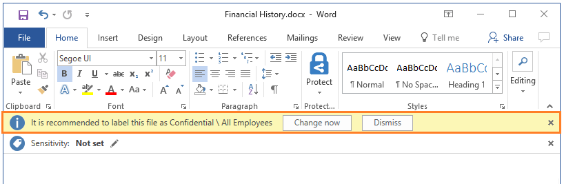 AIP labeling Microsoft Office 365