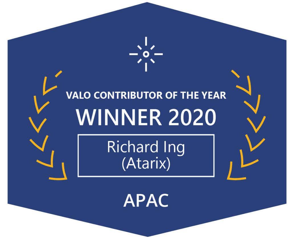 Valo Contributor of the Year APAC 2020 Richard Ing